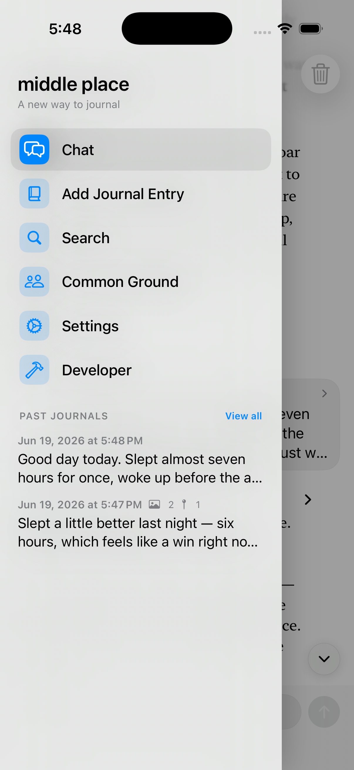Chat view
